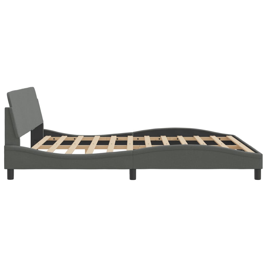 vidaXL Cadru de pat fără saltea, gri închis, 180x200 cm, textil
