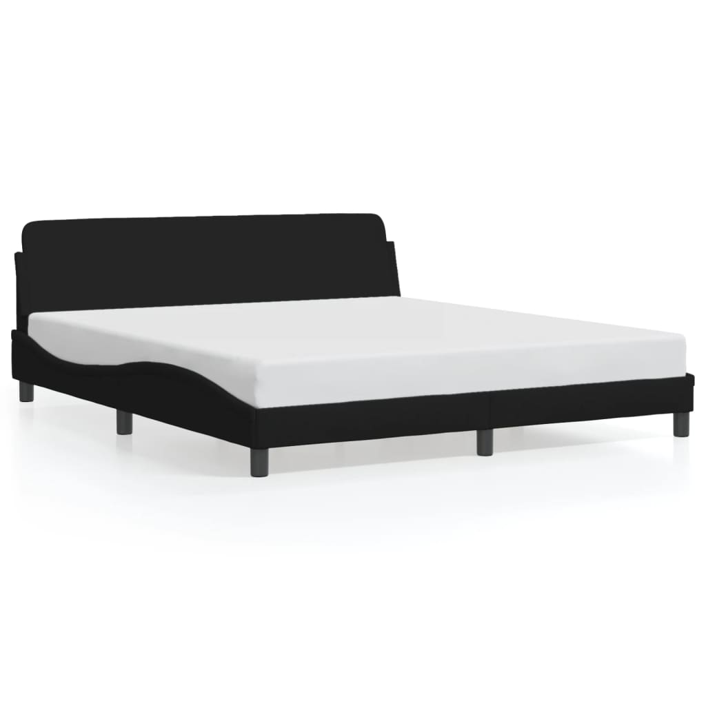 vidaXL Cadru de pat fără saltea, negru, 180x200 cm, textil vidaXL Cadru de pat fără saltea, negru, 180x200 cm, textil