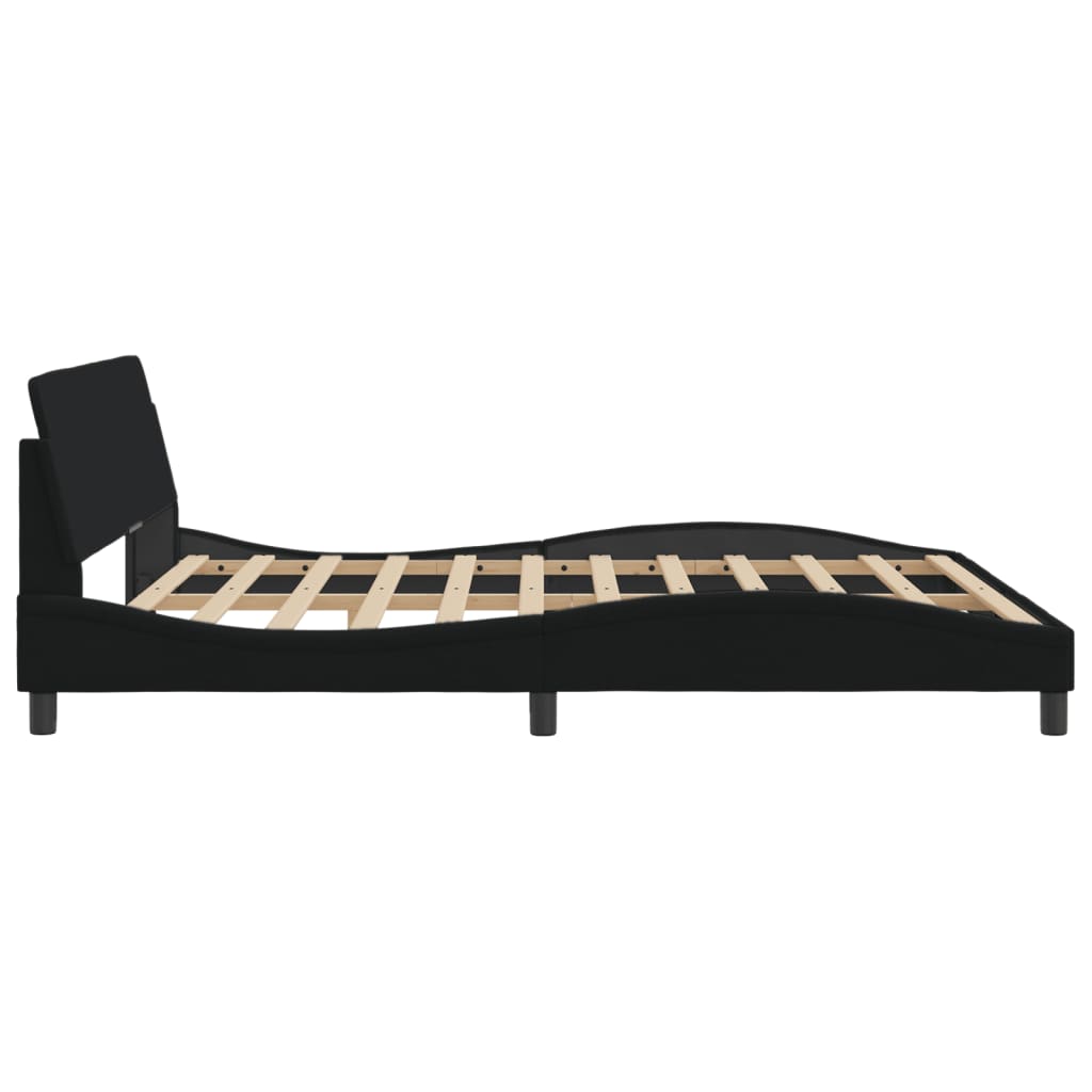 vidaXL Cadru de pat fără saltea, negru, 180x200 cm, textil vidaXL Cadru de pat fără saltea, negru, 180x200 cm, textil