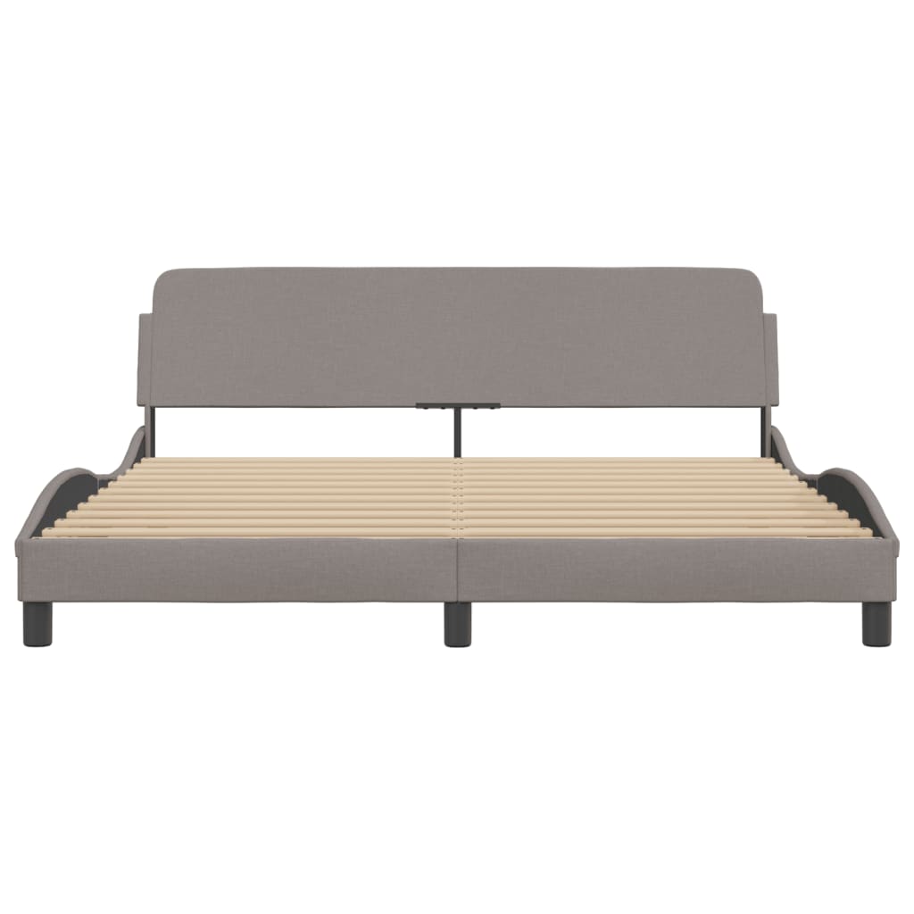 vidaXL Cadru de pat fără saltea, gri taupe, 180x200 cm, textil vidaXL Cadru de pat fără saltea, gri taupe, 180x200 cm, textil