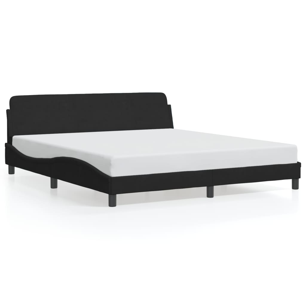 vidaXL Cadru de pat fără saltea, negru, 180x200 cm, catifea vidaXL Cadru de pat fără saltea, negru, 180x200 cm, catifea