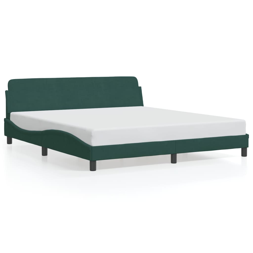 vidaXL Cadru de pat fără saltea, verde închis, 180x200 cm, catifea vidaXL Cadru de pat fără saltea, verde închis, 180x200 cm, catifea