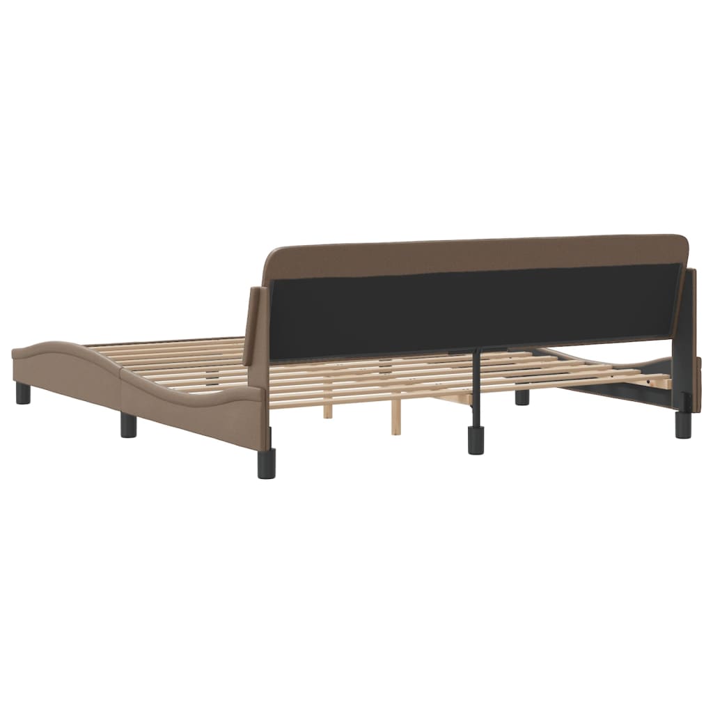 vidaXL Cadru de pat cu tăblie, cappuccino, 180x200 cm, piele ecologică