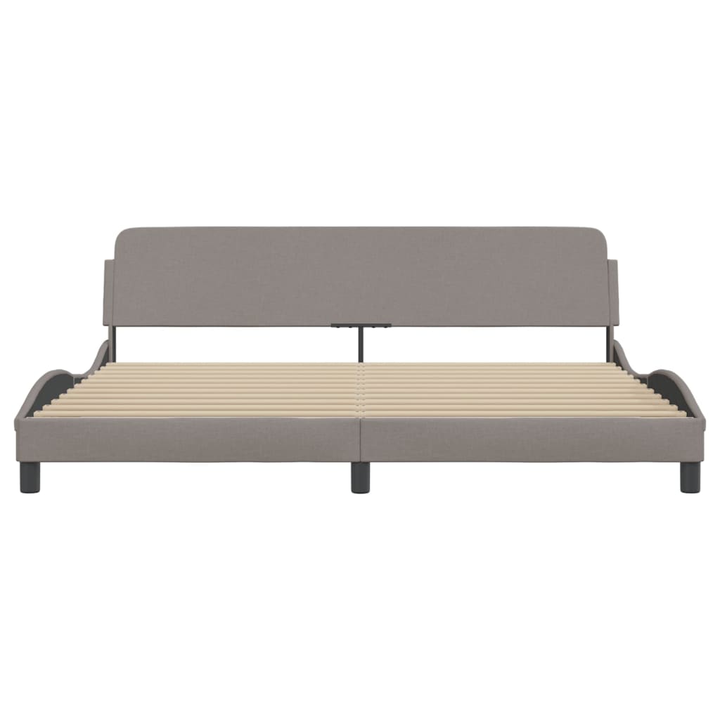 vidaXL Cadru de pat fără saltea, gri taupe, 200x200 cm, textil vidaXL Cadru de pat fără saltea, gri taupe, 200x200 cm, textil
