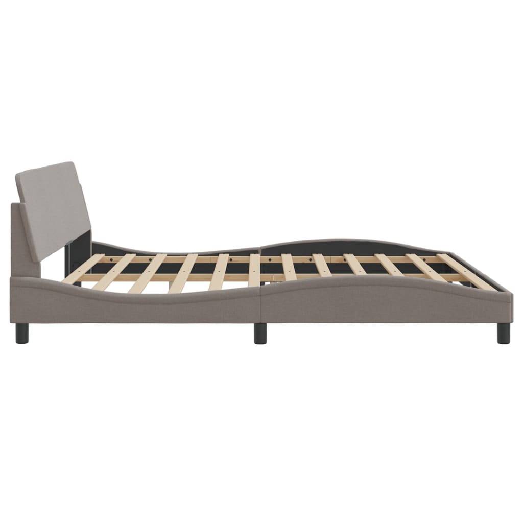 vidaXL Cadru de pat fără saltea, gri taupe, 200x200 cm, textil vidaXL Cadru de pat fără saltea, gri taupe, 200x200 cm, textil