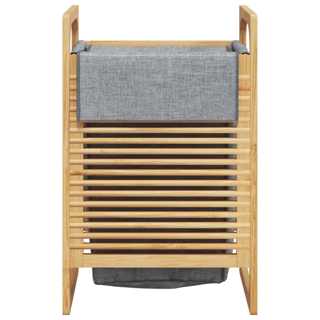 vidaXL Coș de rufe cu sac gri 32x30x36,5 cm, bambus vidaXL Coș de rufe cu sac gri 32x30x36,5 cm, bambus
