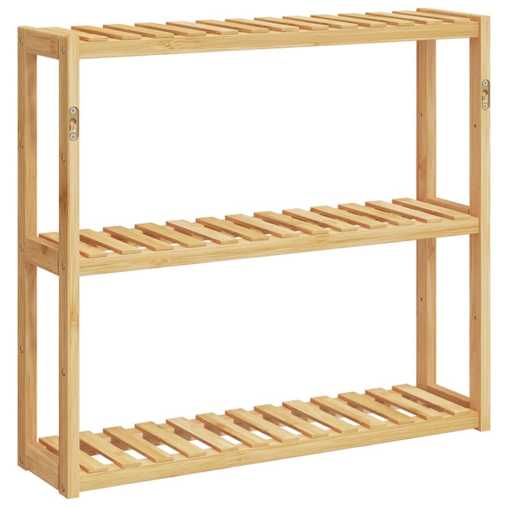 vidaXL Etajeră de baie cu 3 niveluri, de perete, 60x15x54 cm, bambus vidaXL Etajeră de baie cu 3 niveluri, de perete, 60x15x54 cm, bambus