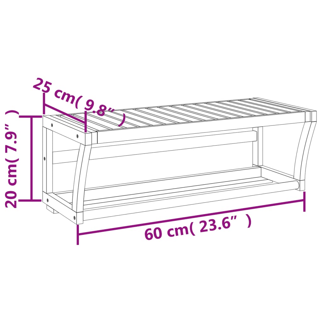 vidaXL Raft de prosoape pentru perete, 60x25x20 cm, bambus vidaXL Raft de prosoape pentru perete, 60x25x20 cm, bambus