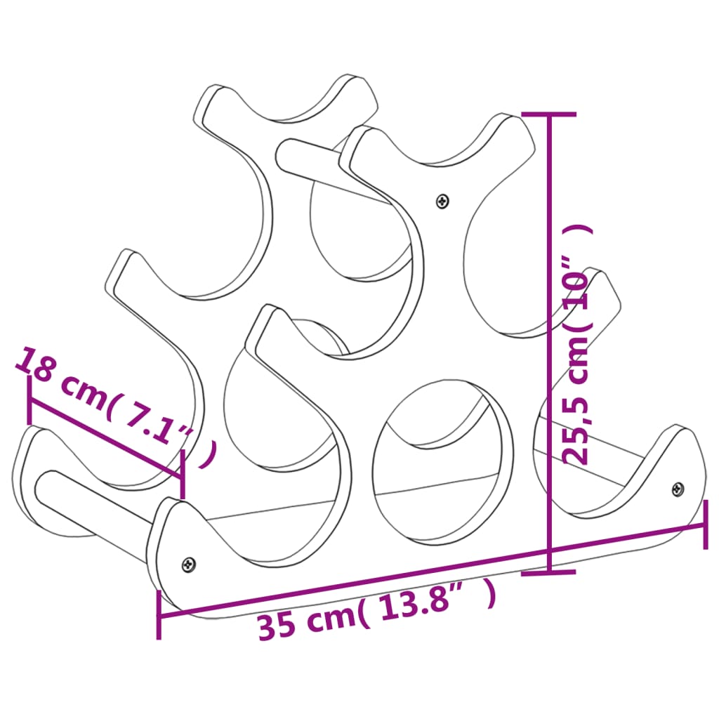 vidaXL Raft de vin, pentru 6 sticle, 35x18x25,5 cm, bambus vidaXL Raft de vin, pentru 6 sticle, 35x18x25,5 cm, bambus