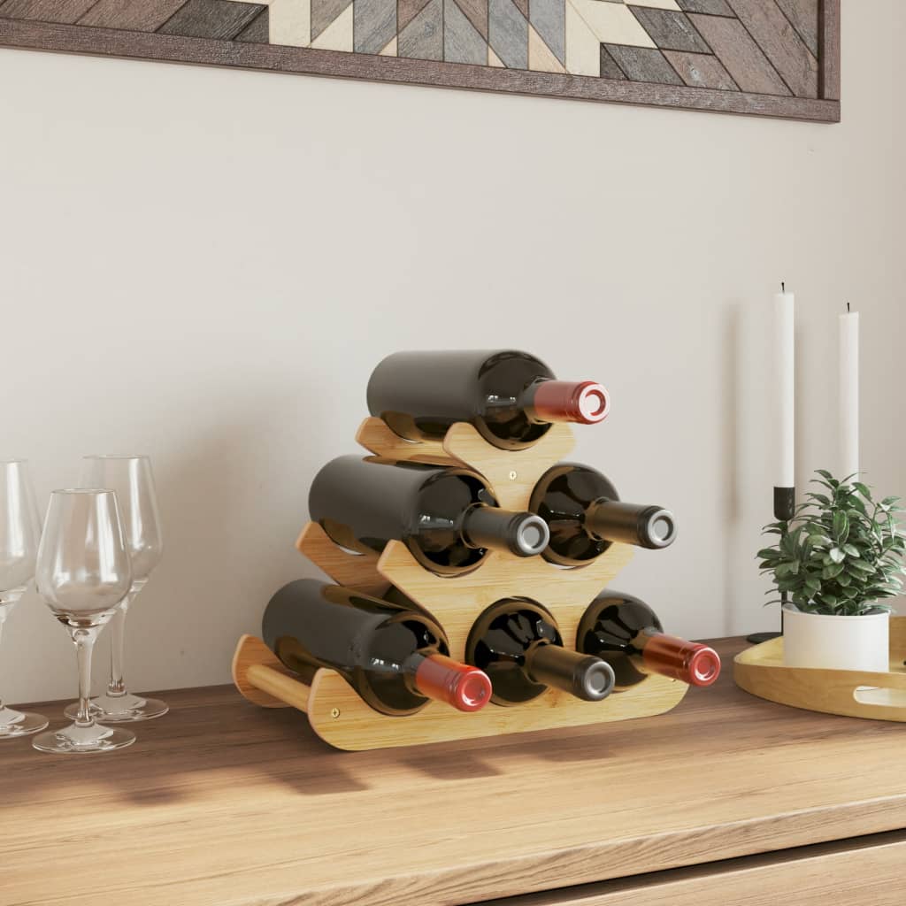 vidaXL Raft de vin, pentru 6 sticle, 35x18x25,5 cm, bambus vidaXL Raft de vin, pentru 6 sticle, 35x18x25,5 cm, bambus