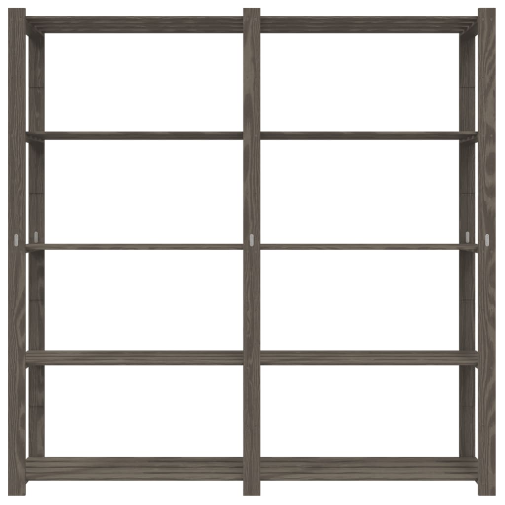vidaXL Suport depozitare 5 niveluri gri, 170x38x170 cm, lemn masiv pin vidaXL Suport depozitare 5 niveluri gri, 170x38x170 cm, lemn masiv pin