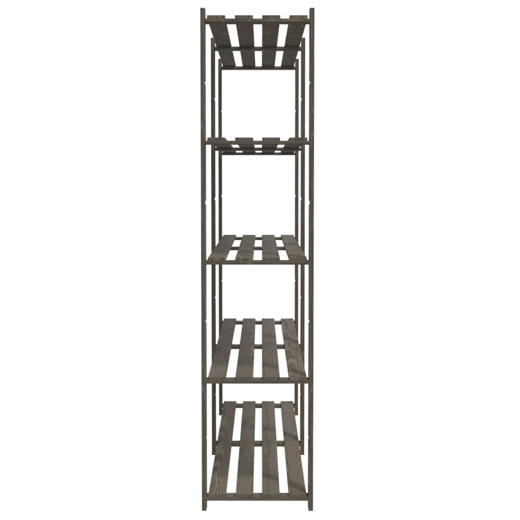 vidaXL Suport depozitare 5 niveluri gri, 170x38x170 cm, lemn masiv pin vidaXL Suport depozitare 5 niveluri gri, 170x38x170 cm, lemn masiv pin