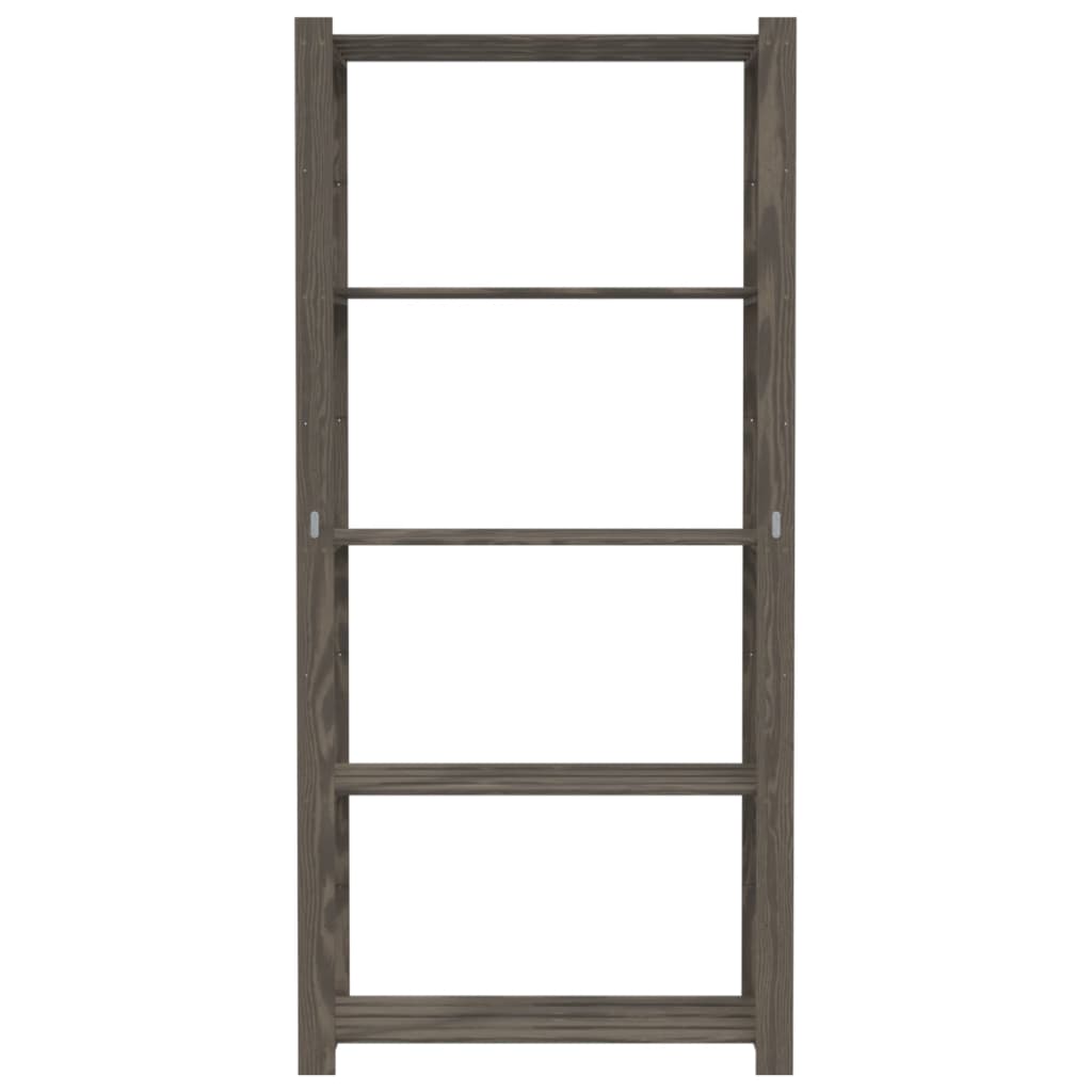 vidaXL Suport depozitare 5 niveluri gri, 80x38x170 cm, lemn masiv pin