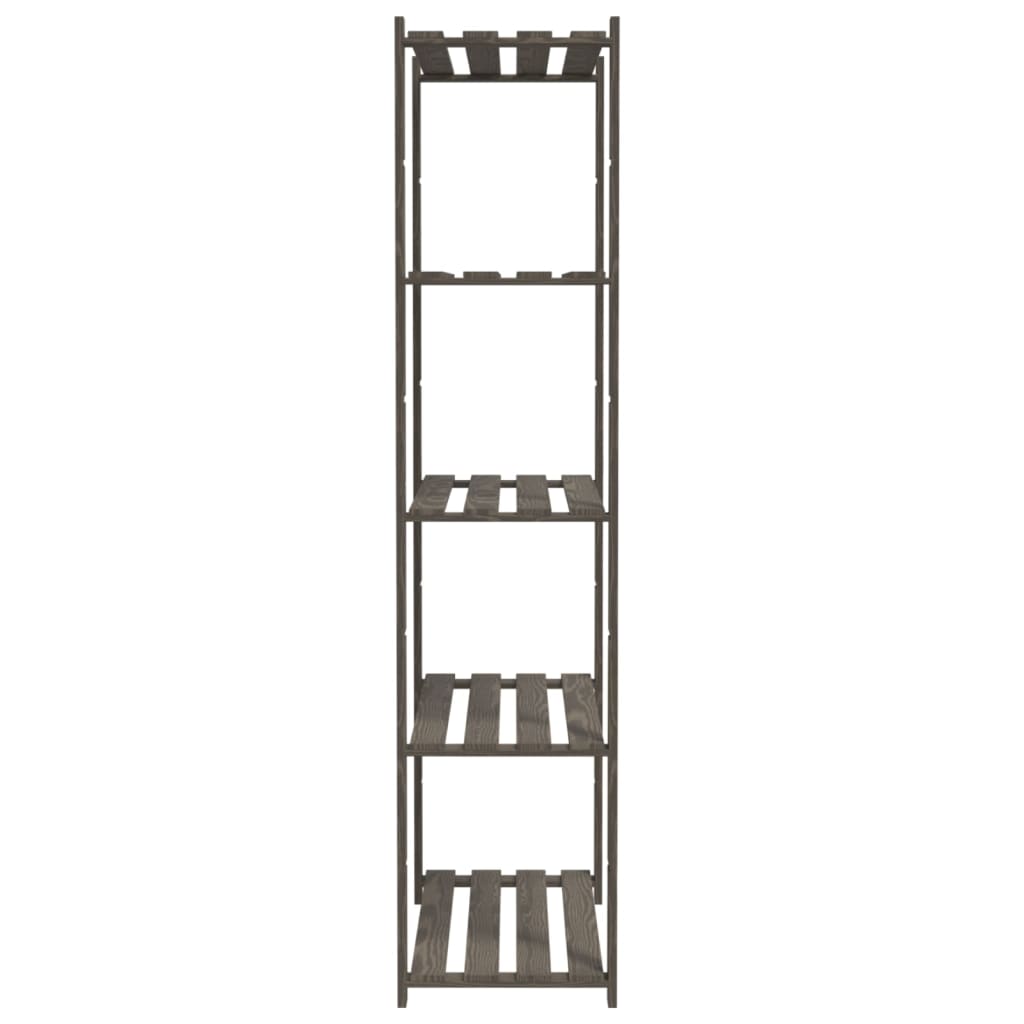 vidaXL Suport depozitare 5 niveluri gri, 80x38x170 cm, lemn masiv pin