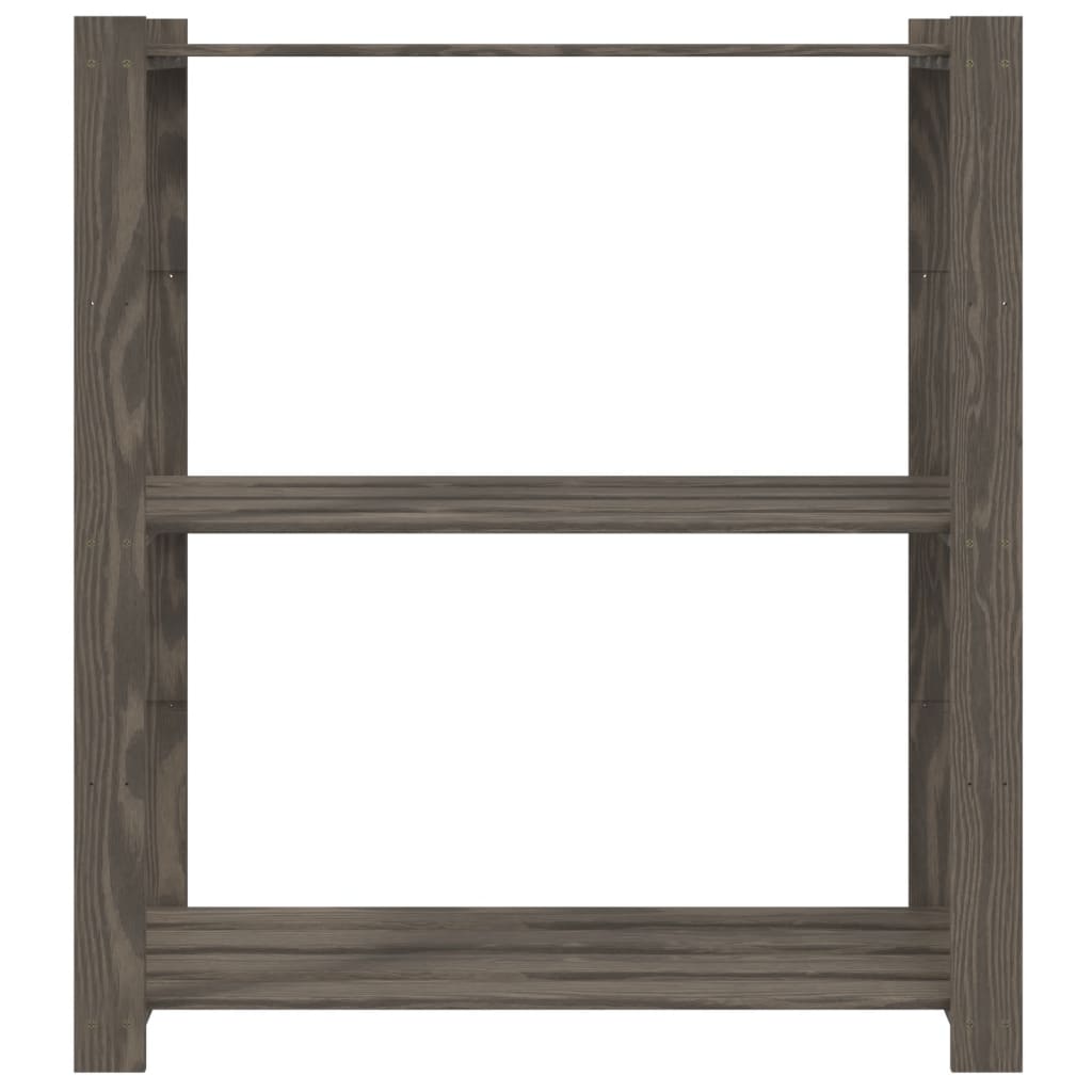 vidaXL Suport de depozitare 3 niveluri gri 80x38x90 cm lemn masiv pin vidaXL Suport de depozitare 3 niveluri gri 80x38x90 cm lemn masiv pin