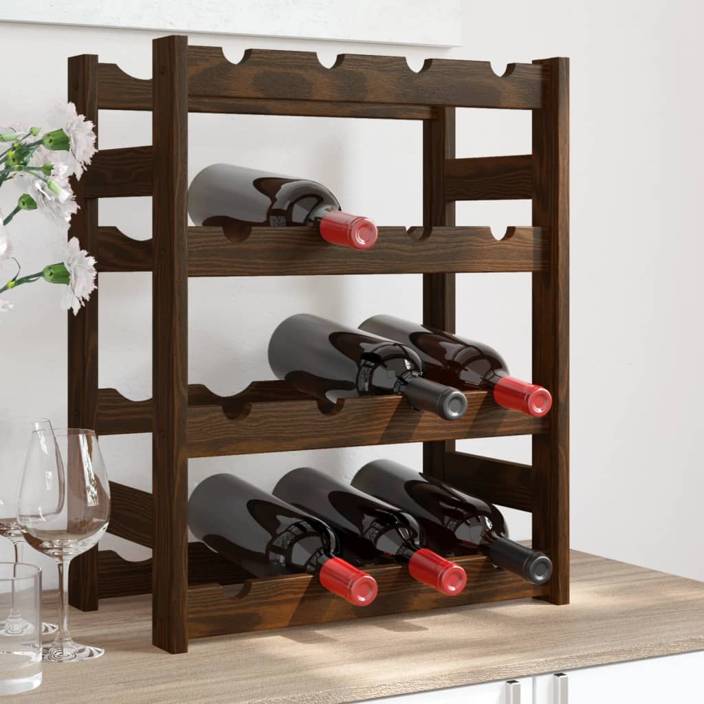 vidaXL Suport sticle de vin, 16 sticle, maro, lemn masiv de pin vidaXL Suport sticle de vin, 16 sticle, maro, lemn masiv de pin