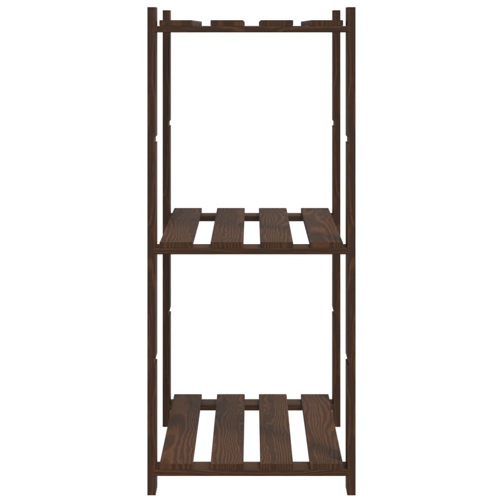vidaXL Suport depozitare 3 niveluri, maro, 60x38x90 cm, lemn masiv pin
