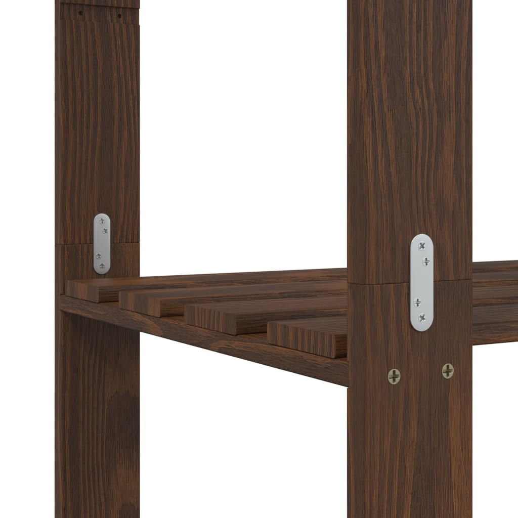 vidaXL Suport depozitare 3 niveluri, maro, 60x38x90 cm, lemn masiv pin