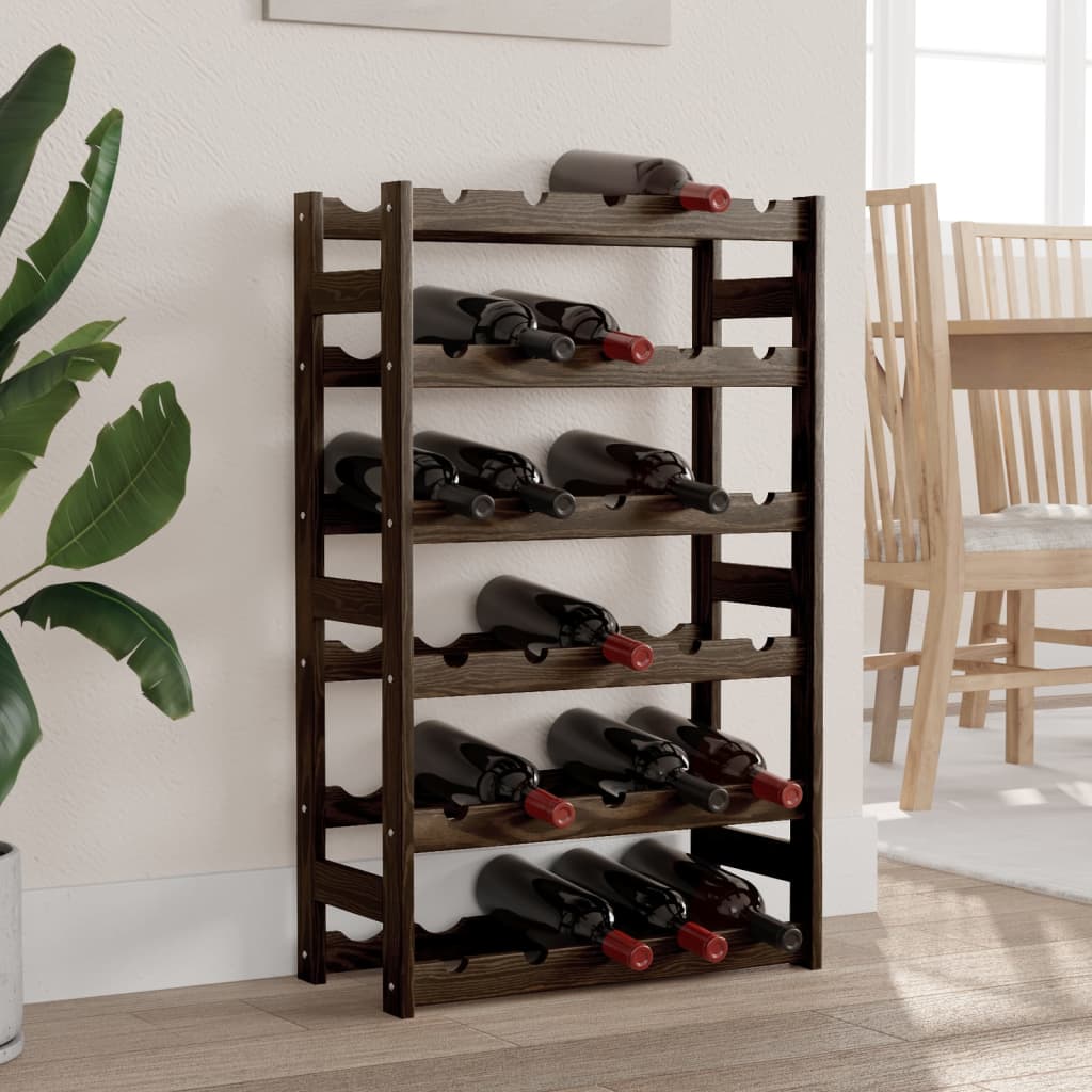 vidaXL Suport sticle de vin, 30 sticle, negru, lemn masiv de pin vidaXL Suport sticle de vin, 30 sticle, negru, lemn masiv de pin