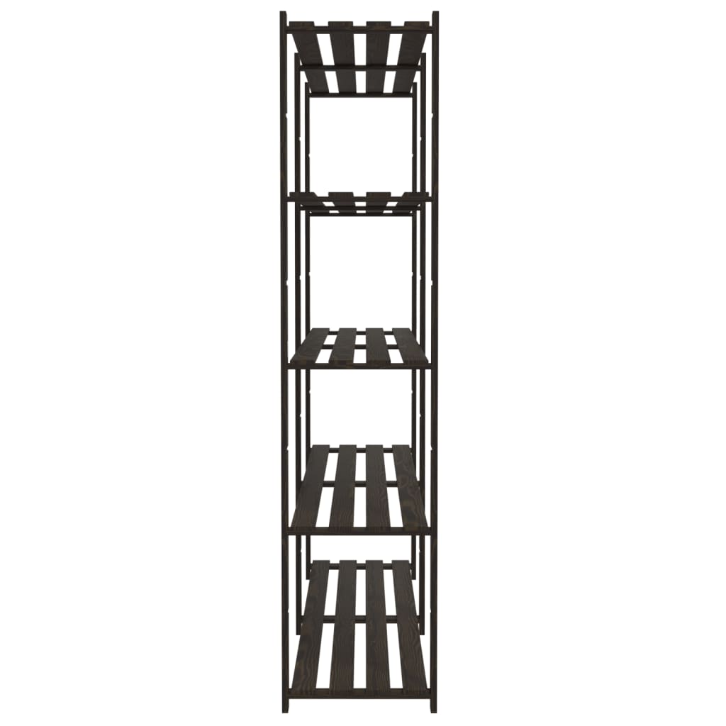 vidaXL Suport depozitare 5 niveluri negru 170x38x170 cm lemn masiv pin vidaXL Suport depozitare 5 niveluri negru 170x38x170 cm lemn masiv pin