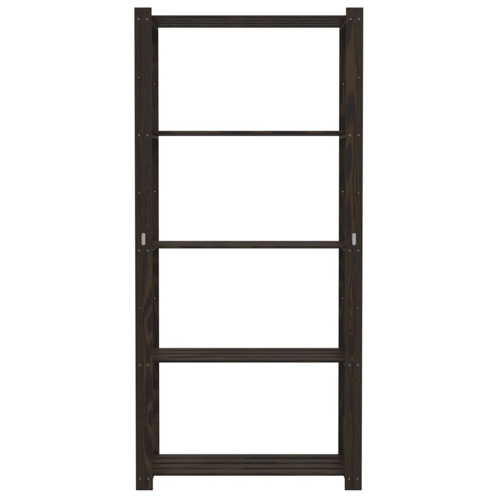vidaXL Suport depozitare 5 niveluri negru 80x38x170 cm lemn masiv pin vidaXL Suport depozitare 5 niveluri negru 80x38x170 cm lemn masiv pin