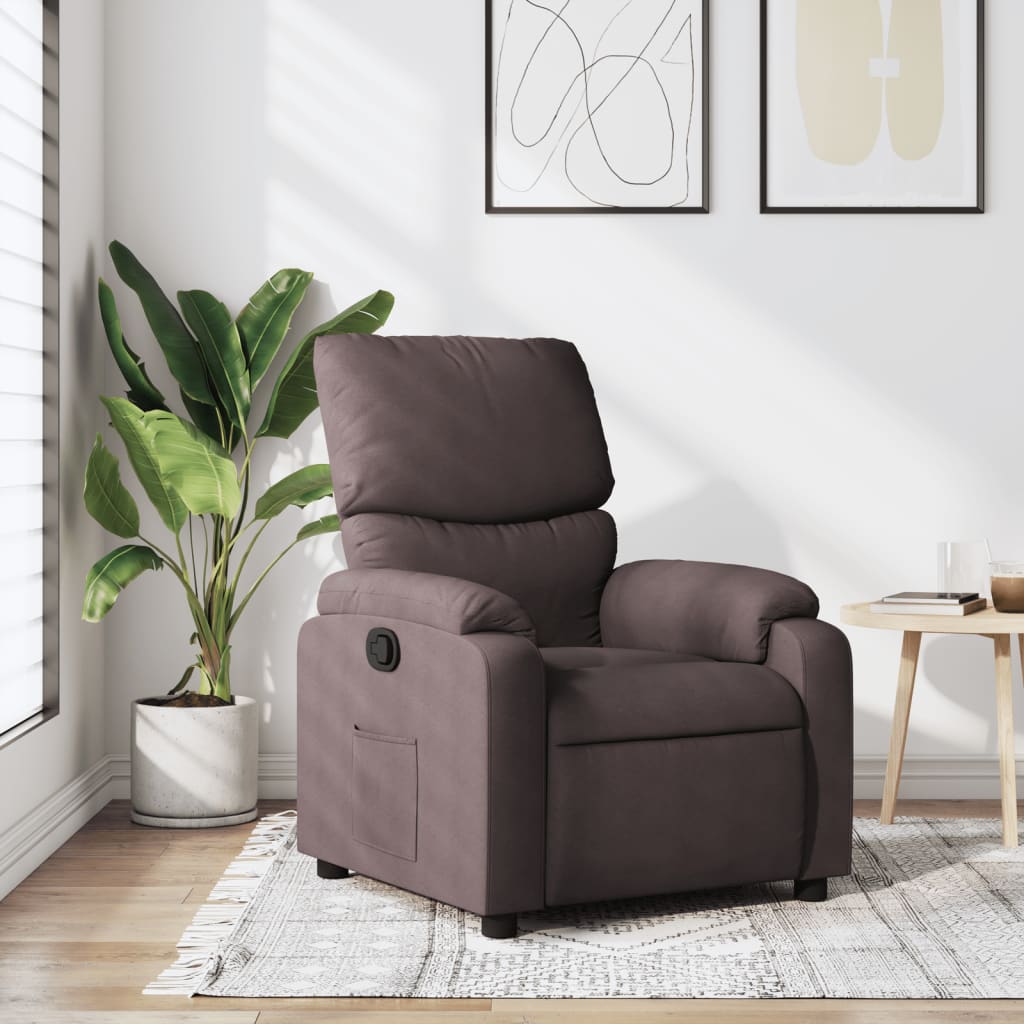vidaXL Fotoliu rabatabil, maro închis, material textil