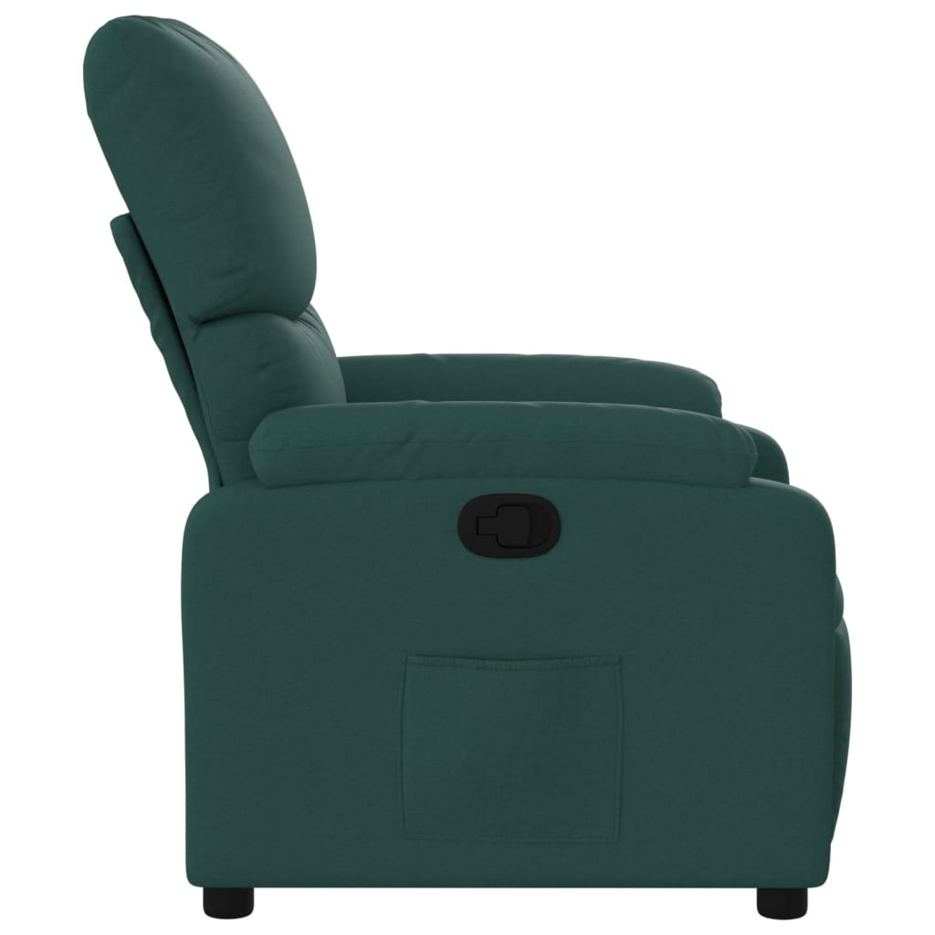 vidaXL Fotoliu rabatabil, verde închis, material textil vidaXL Fotoliu rabatabil, verde închis, material textil