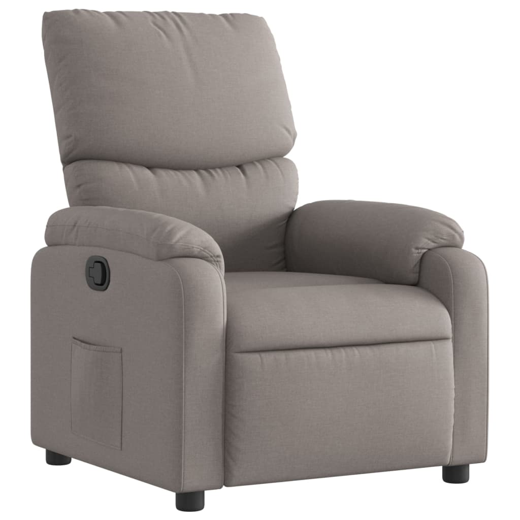 vidaXL Fotoliu rabatabil, gri taupe, material textil