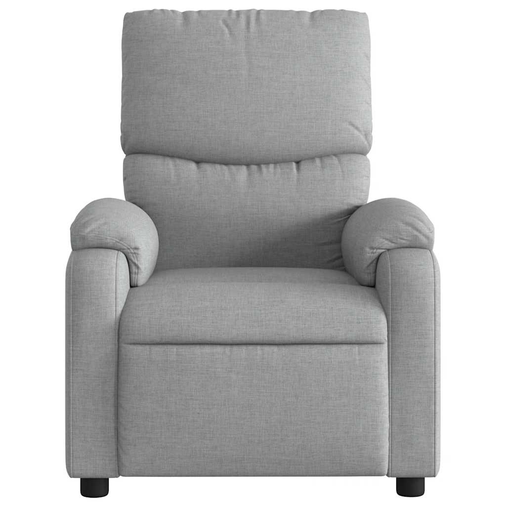 vidaXL Fotoliu de masaj rabatabil, gri deschis, textil