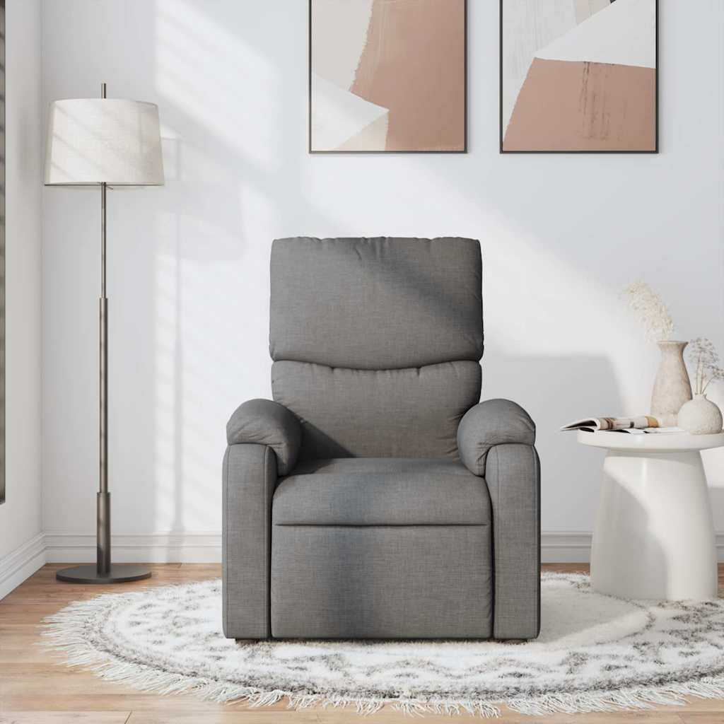 vidaXL Fotoliu de masaj rabatabil, gri închis, material textil