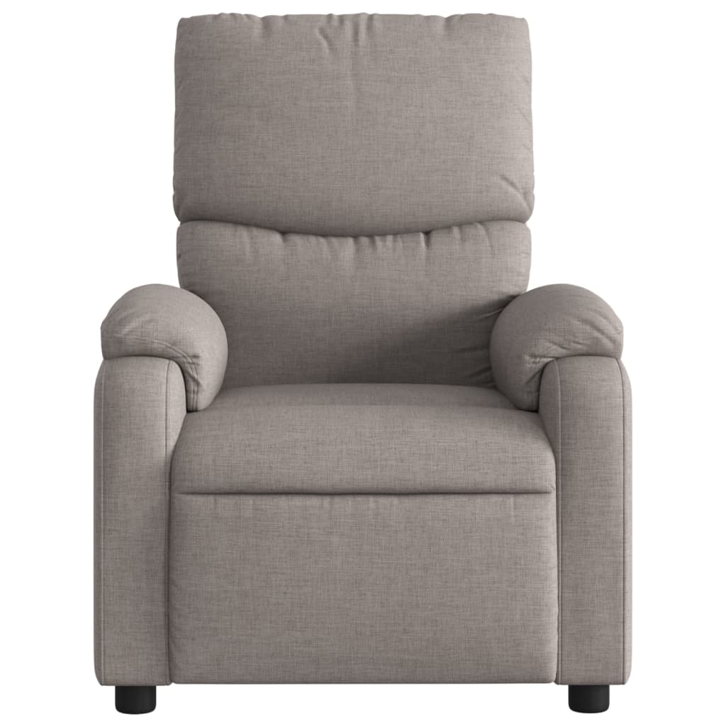 vidaXL Fotoliu de masaj rabatabil, gri taupe, material textil