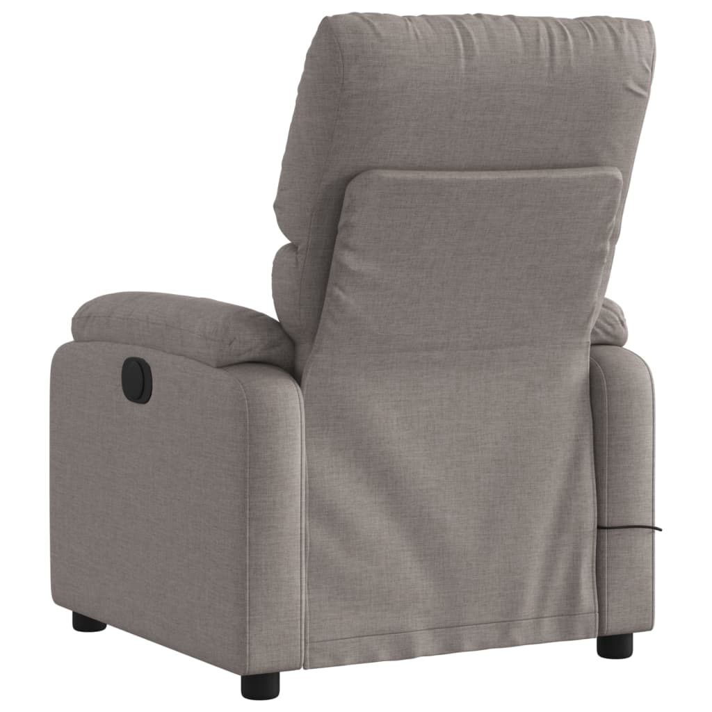 vidaXL Fotoliu de masaj rabatabil, gri taupe, material textil