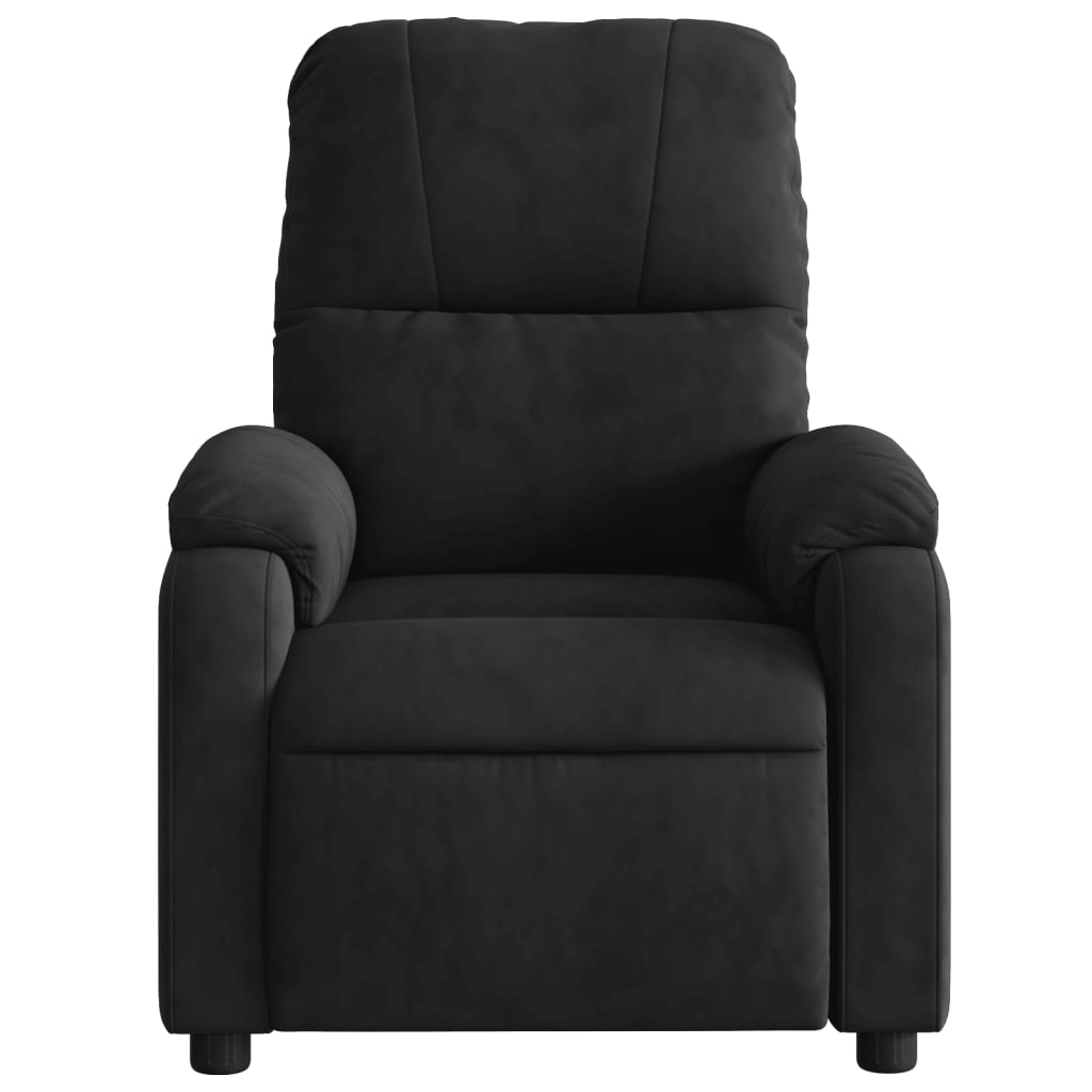vidaXL Fotoliu rabatabil, negru, microfibră vidaXL Fotoliu rabatabil, negru, microfibră