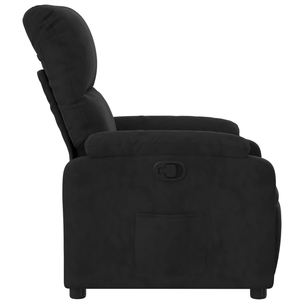 vidaXL Fotoliu rabatabil, negru, microfibră vidaXL Fotoliu rabatabil, negru, microfibră