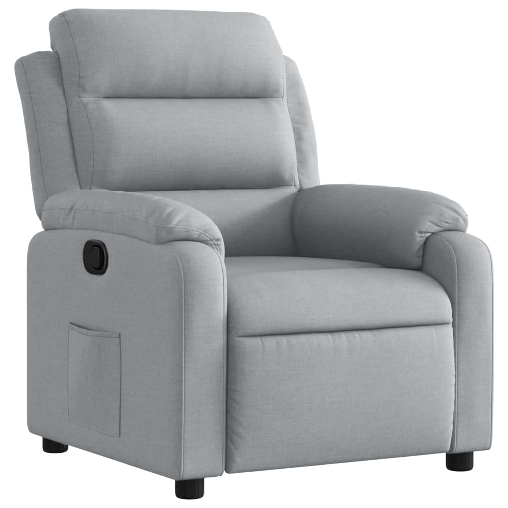vidaXL Fotoliu rabatabil, gri deschis, material textil
