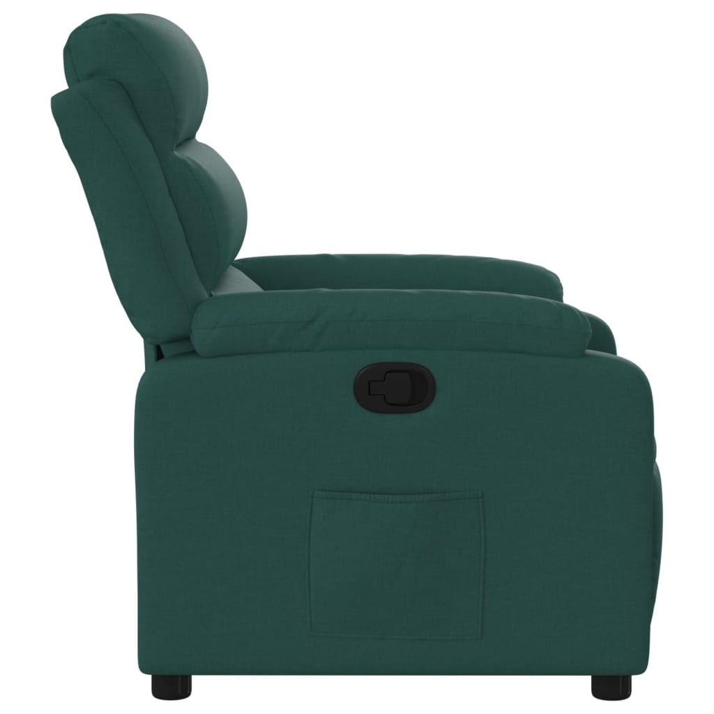 vidaXL Fotoliu rabatabil, verde închis, material textil vidaXL Fotoliu rabatabil, verde închis, material textil