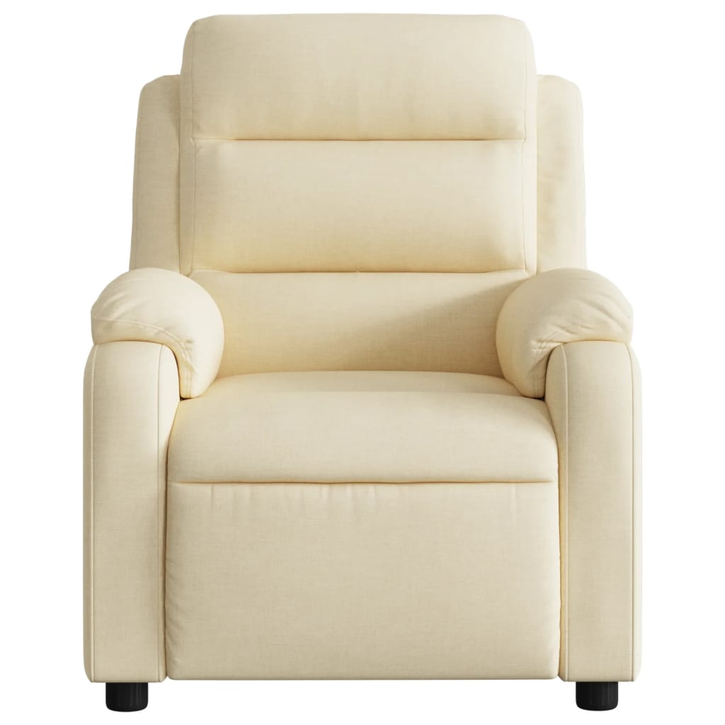 vidaXL Fotoliu rabatabil, crem, material textil