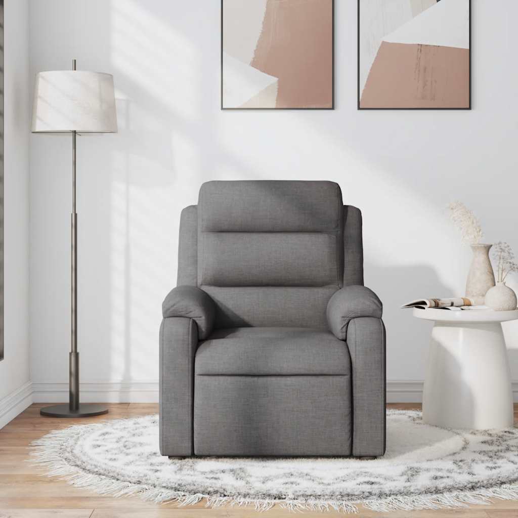 vidaXL Fotoliu de masaj rabatabil, gri închis, material textil