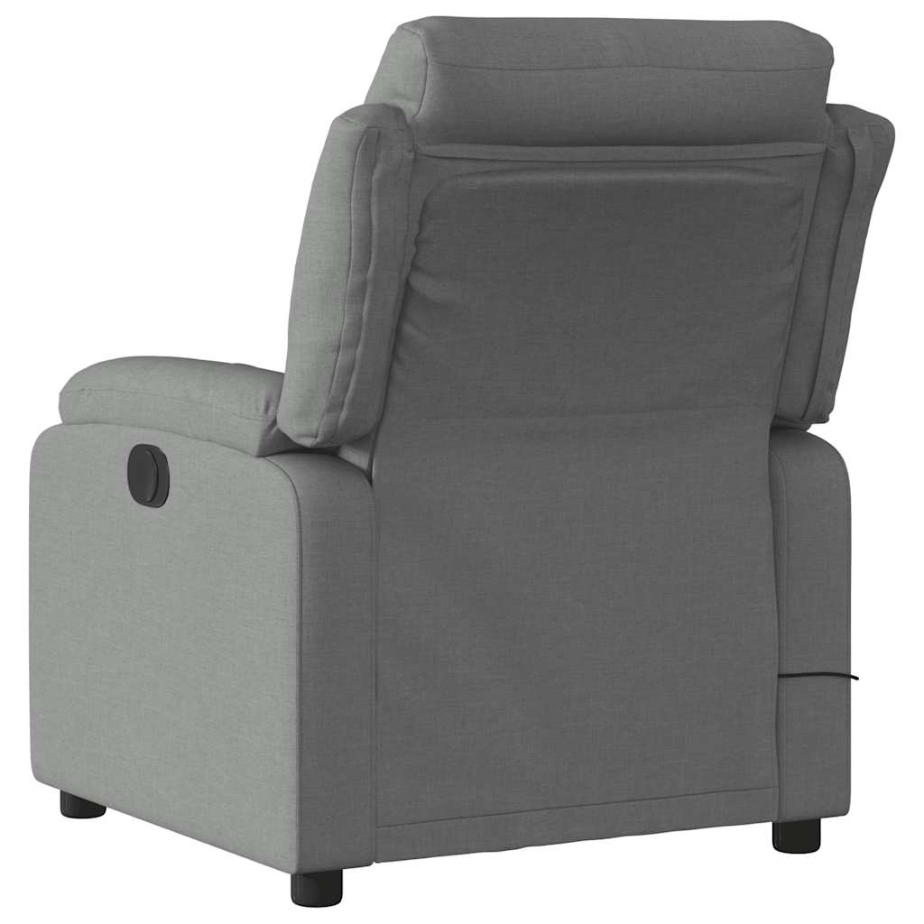 vidaXL Fotoliu de masaj rabatabil, gri închis, material textil