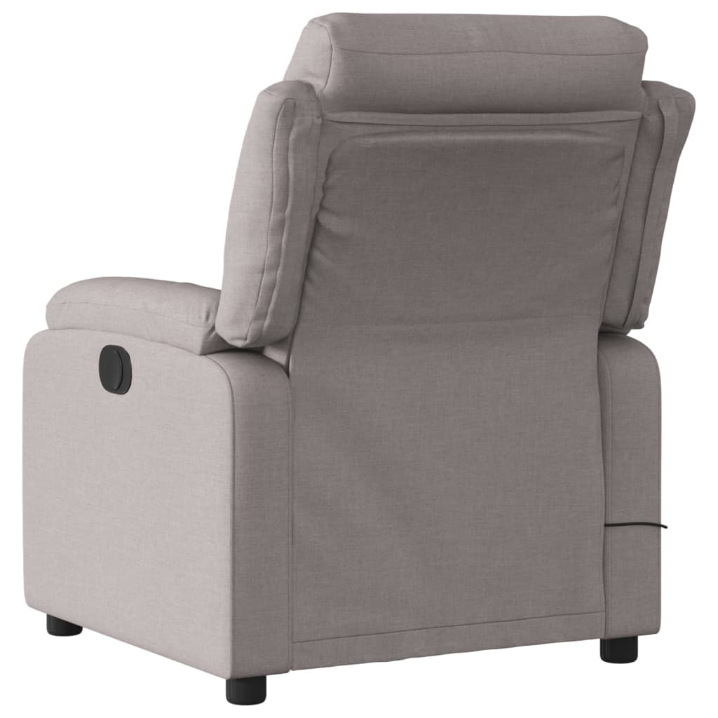 vidaXL Fotoliu de masaj rabatabil, gri taupe, material textil
