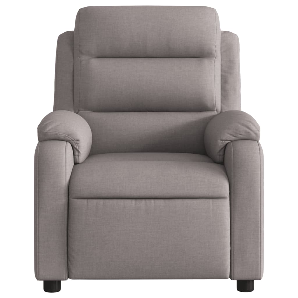 vidaXL Fotoliu de masaj rabatabil, gri taupe, material textil