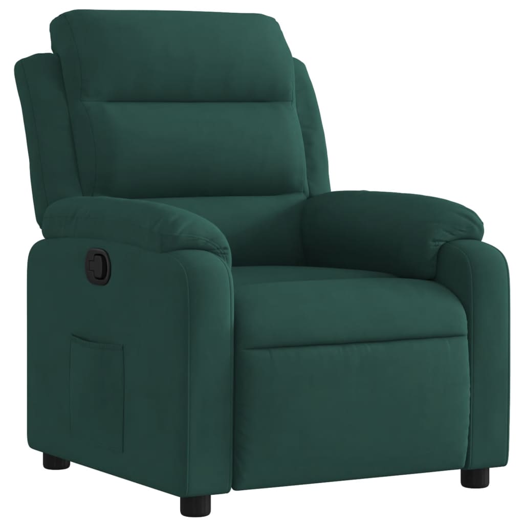 vidaXL Fotoliu rabatabil, verde închis, catifea vidaXL Fotoliu rabatabil, verde închis, catifea