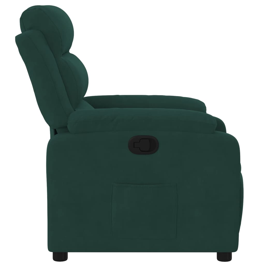 vidaXL Fotoliu rabatabil, verde închis, catifea vidaXL Fotoliu rabatabil, verde închis, catifea