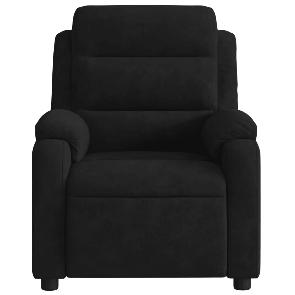 vidaXL Fotoliu rabatabil, negru, catifea vidaXL Fotoliu rabatabil, negru, catifea