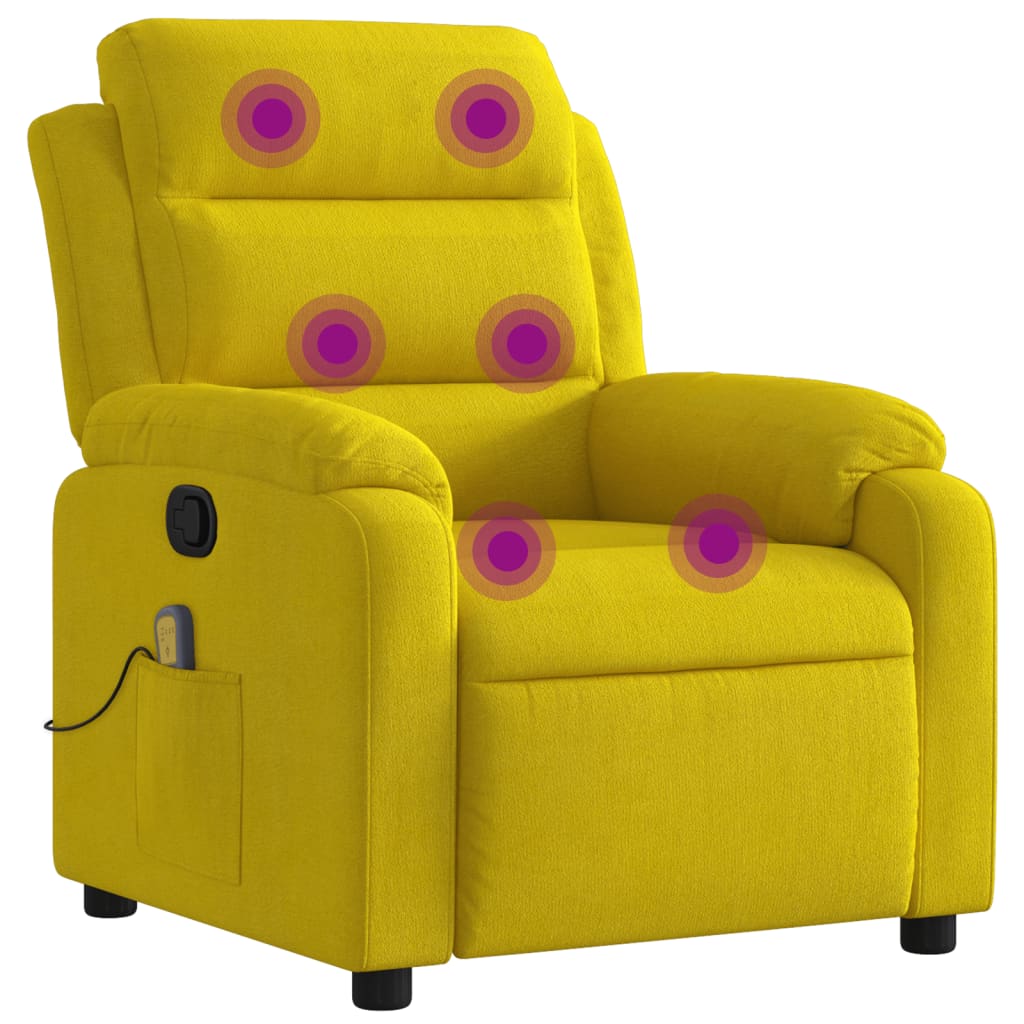 vidaXL Fotoliu de masaj rabatabil, galben, catifea