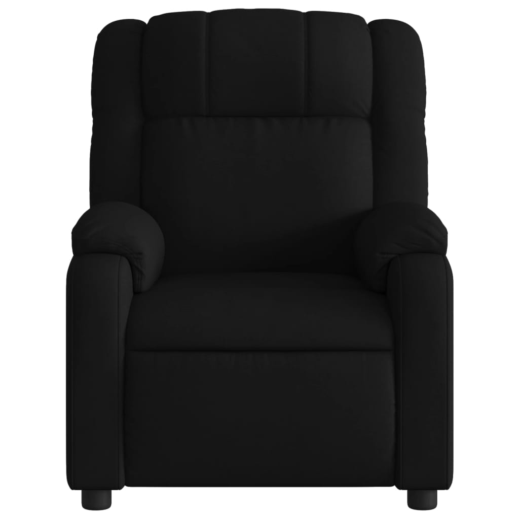 vidaXL Fotoliu rabatabil, negru, material textil vidaXL Fotoliu rabatabil, negru, material textil