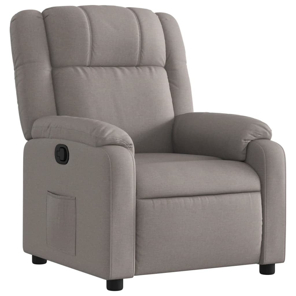 vidaXL Fotoliu rabatabil, gri taupe, material textil