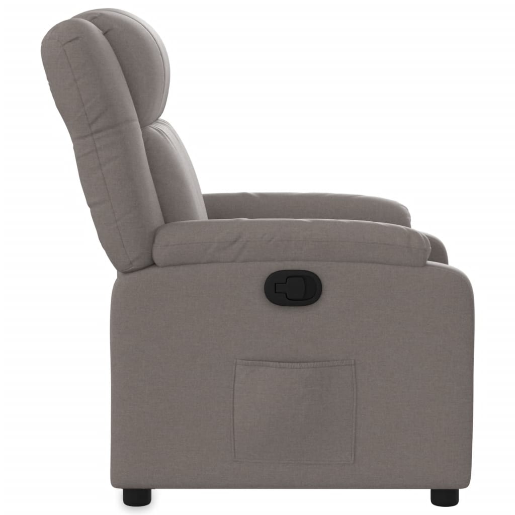 vidaXL Fotoliu rabatabil, gri taupe, material textil