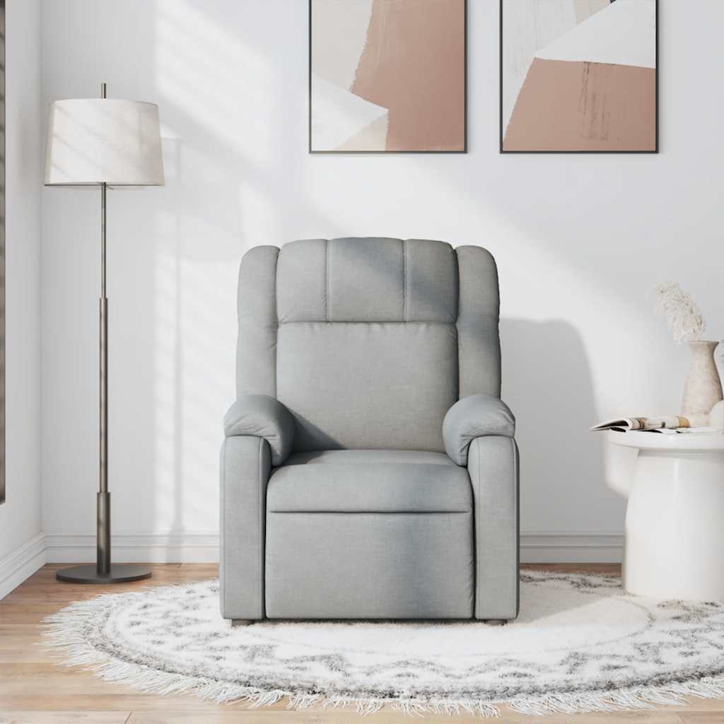 vidaXL Fotoliu de masaj rabatabil, gri deschis, textil