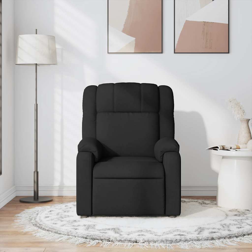 vidaXL Fotoliu de masaj rabatabil, negru, material textil